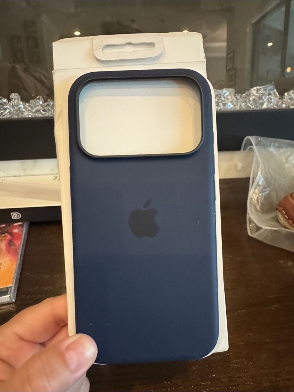 Apple Navy Silicone iPhone 17 Pro Case in Midnight